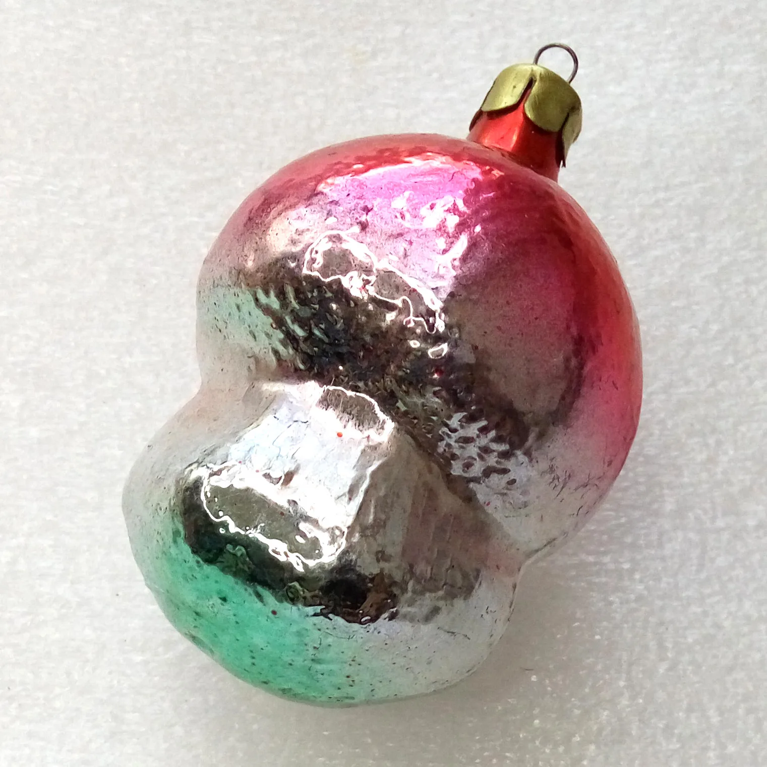 Vintage Glass Christmas Ornament Mushroom