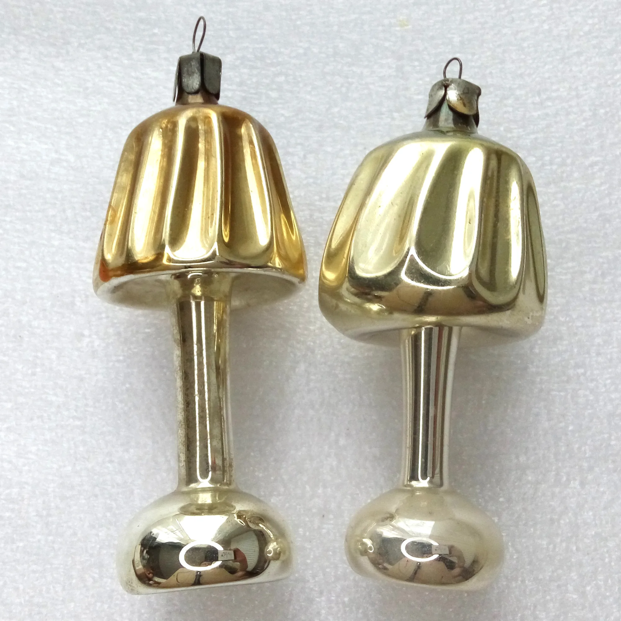 Set of 2 Vintage Glass Christmas Ornaments Lamps