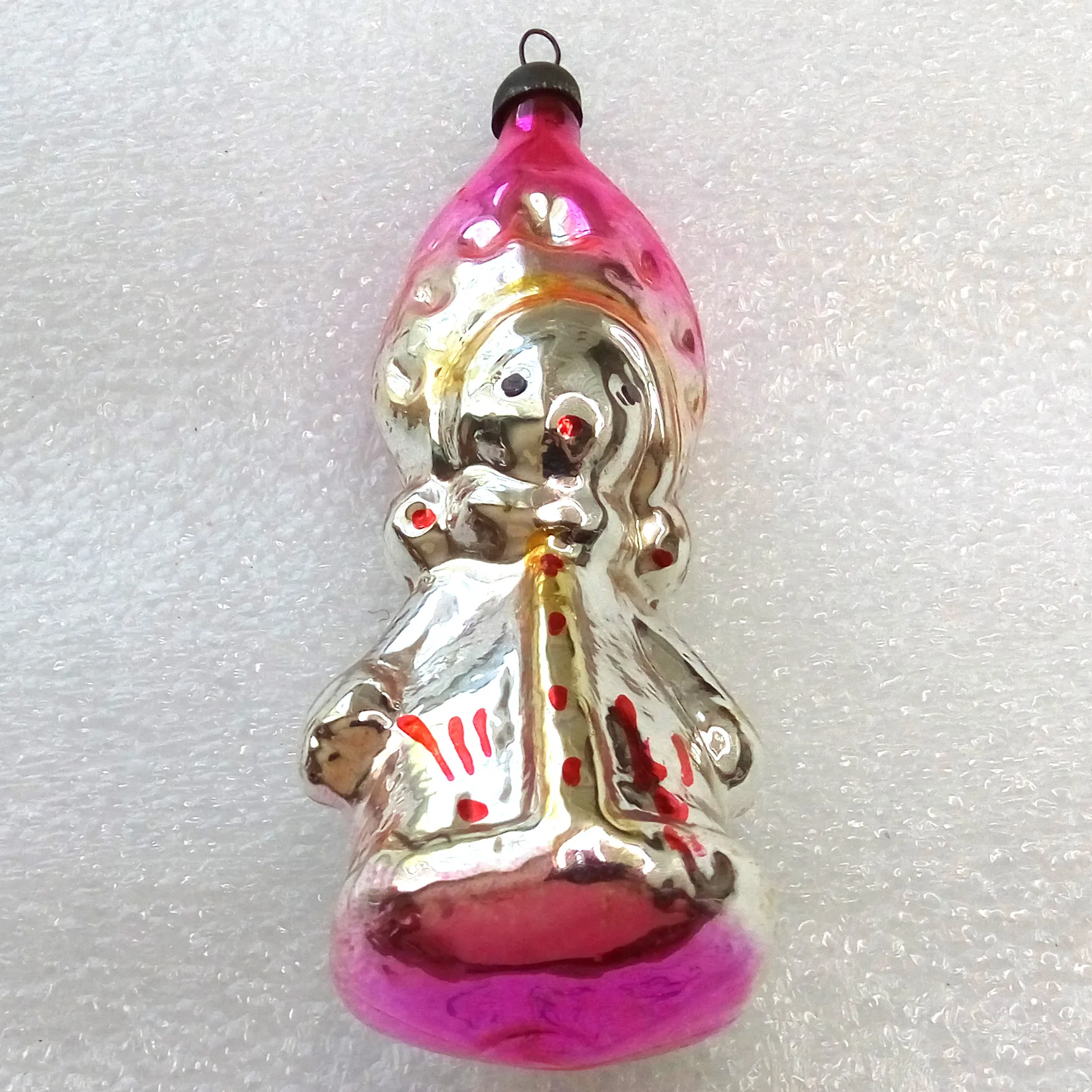 Vintage Ukrainian Glass Christmas Ornament Snowmaiden