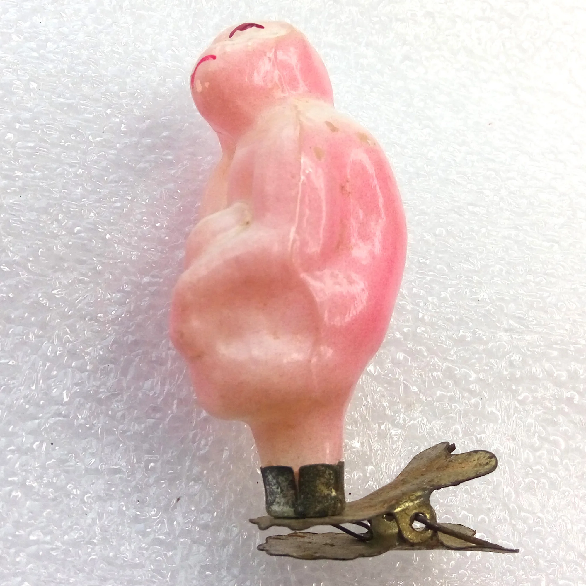 Vintage Ukrainian Glass Christmas Ornament Monkey