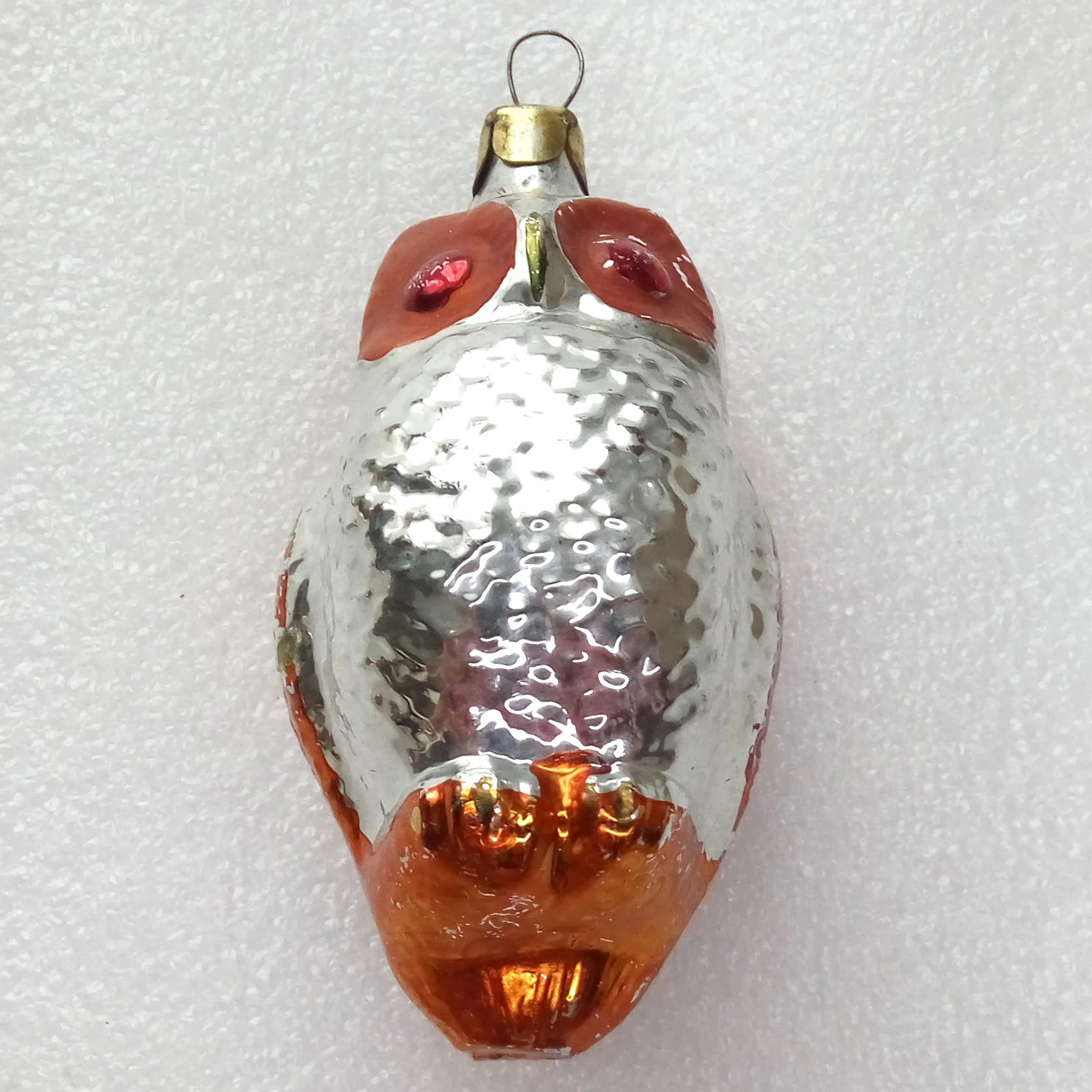 Vintage Glass Christmas Ornament Owl