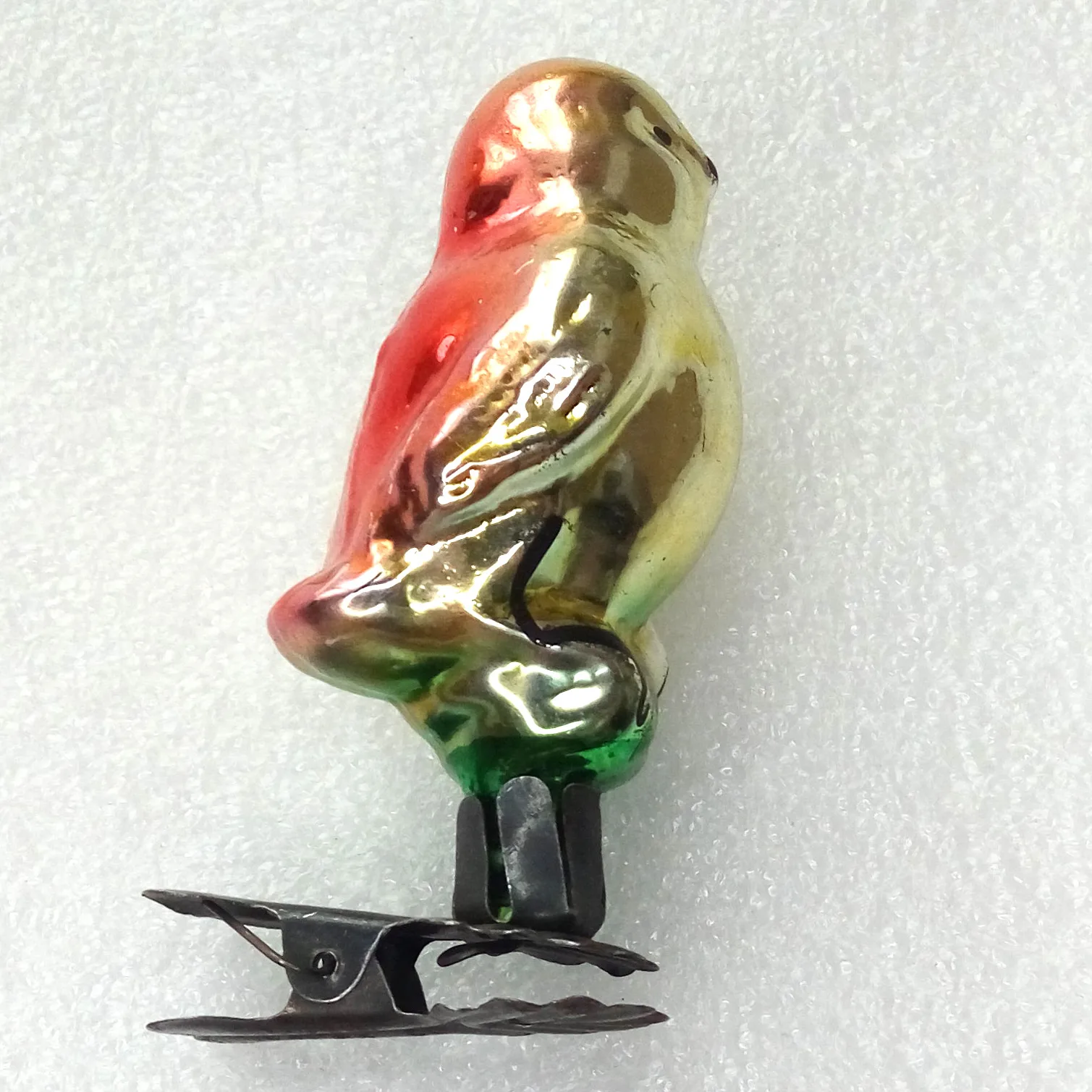 Vintage Glass Christmas Ornament Old Bird