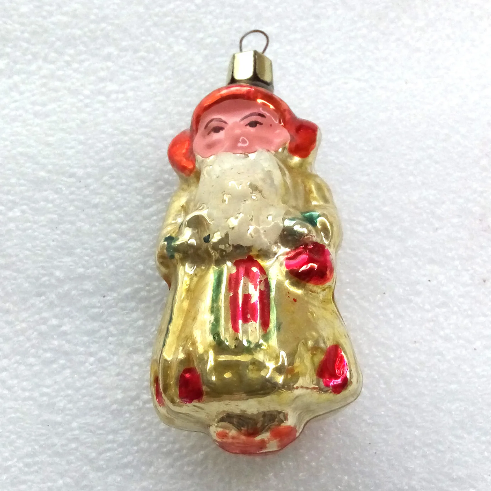 Antique Vintage USSR Glass Christmas Ornament Santa