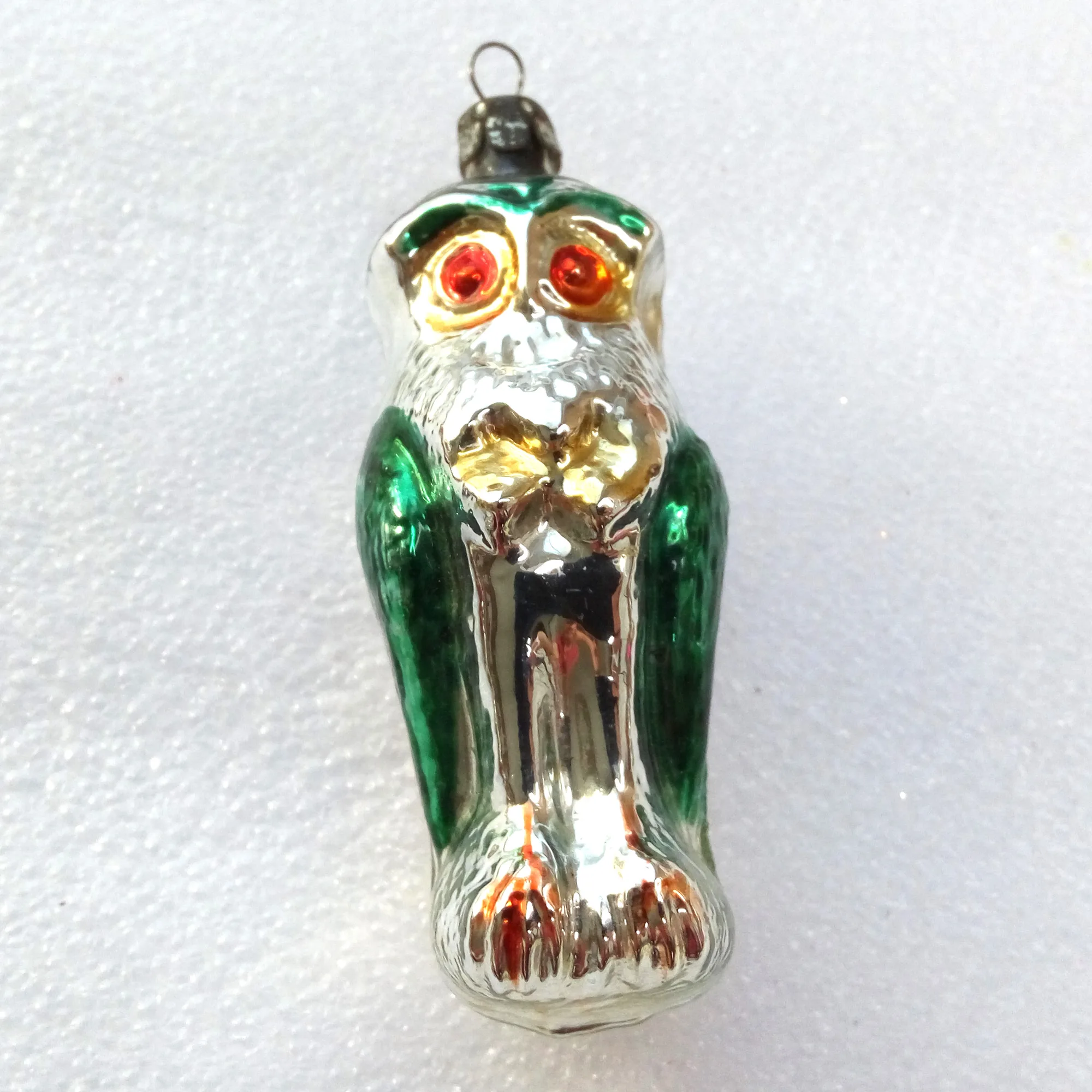 Antique Vintage Glass Christmas Tree Ornament Toy Owl