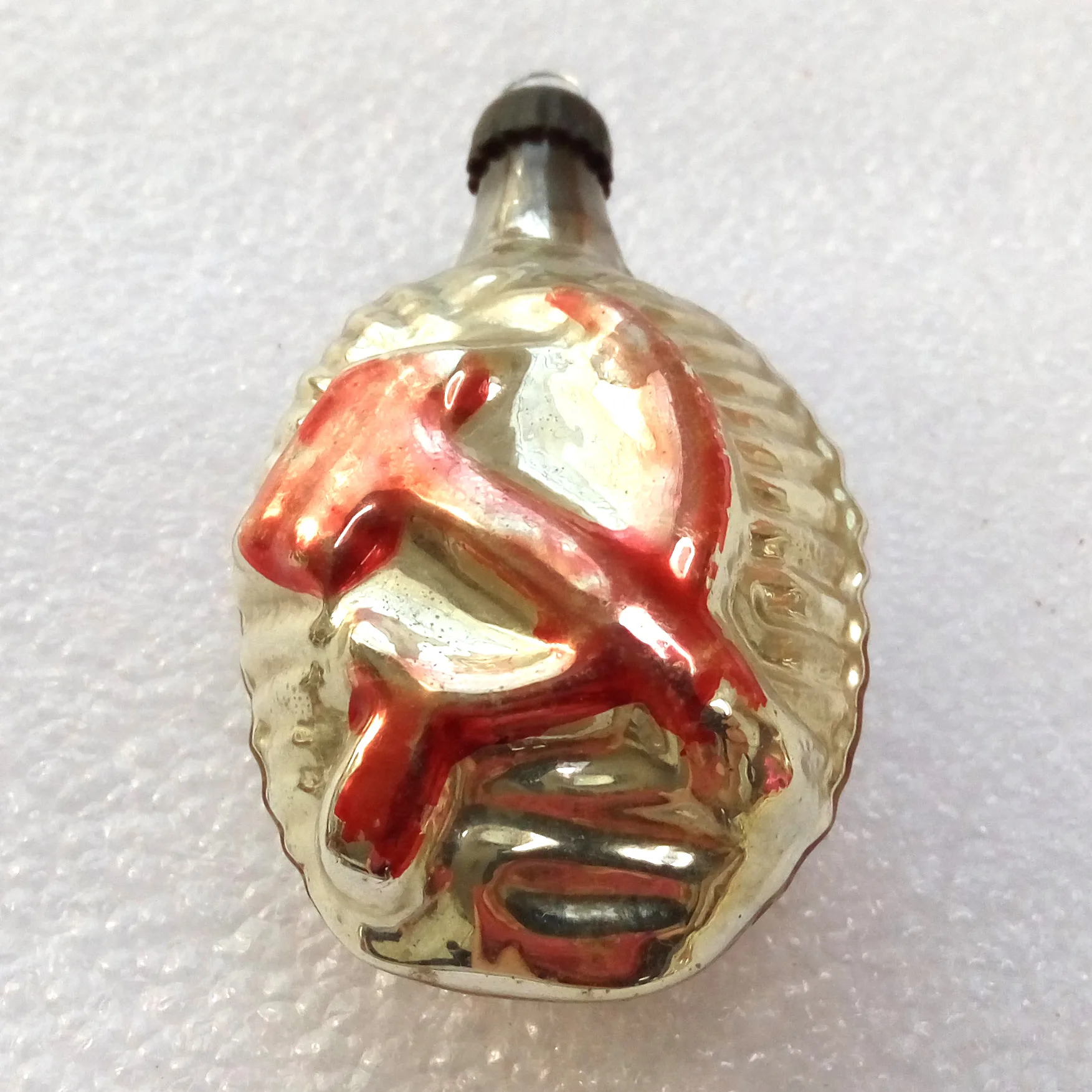 Vintage Glass Christmas Ornament Hammer & Sickle
