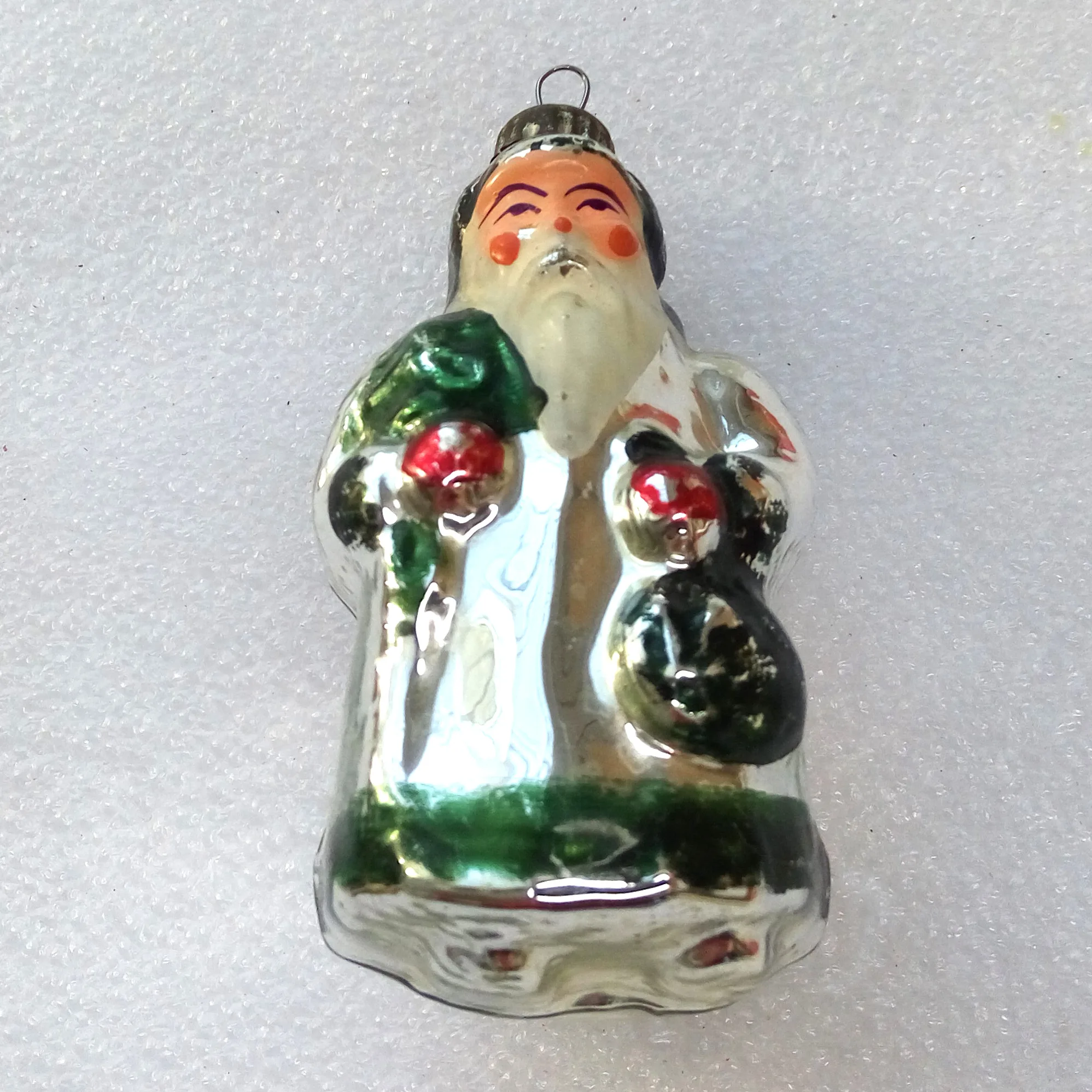 Vintage Glass Christmas Ornament Toy Santa Claus