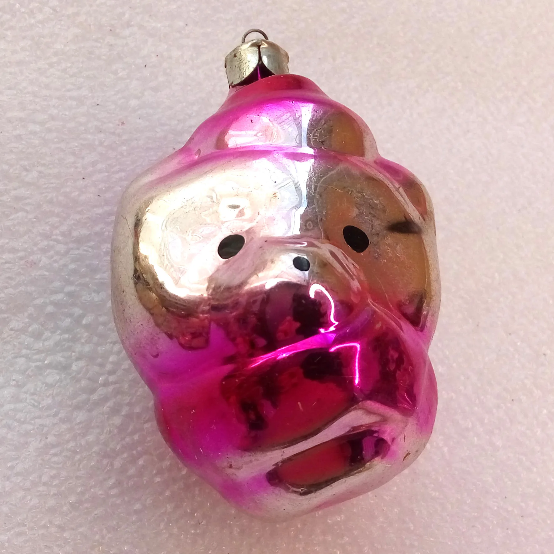Antique Vintage Glass Christmas Ornament Bear Cub