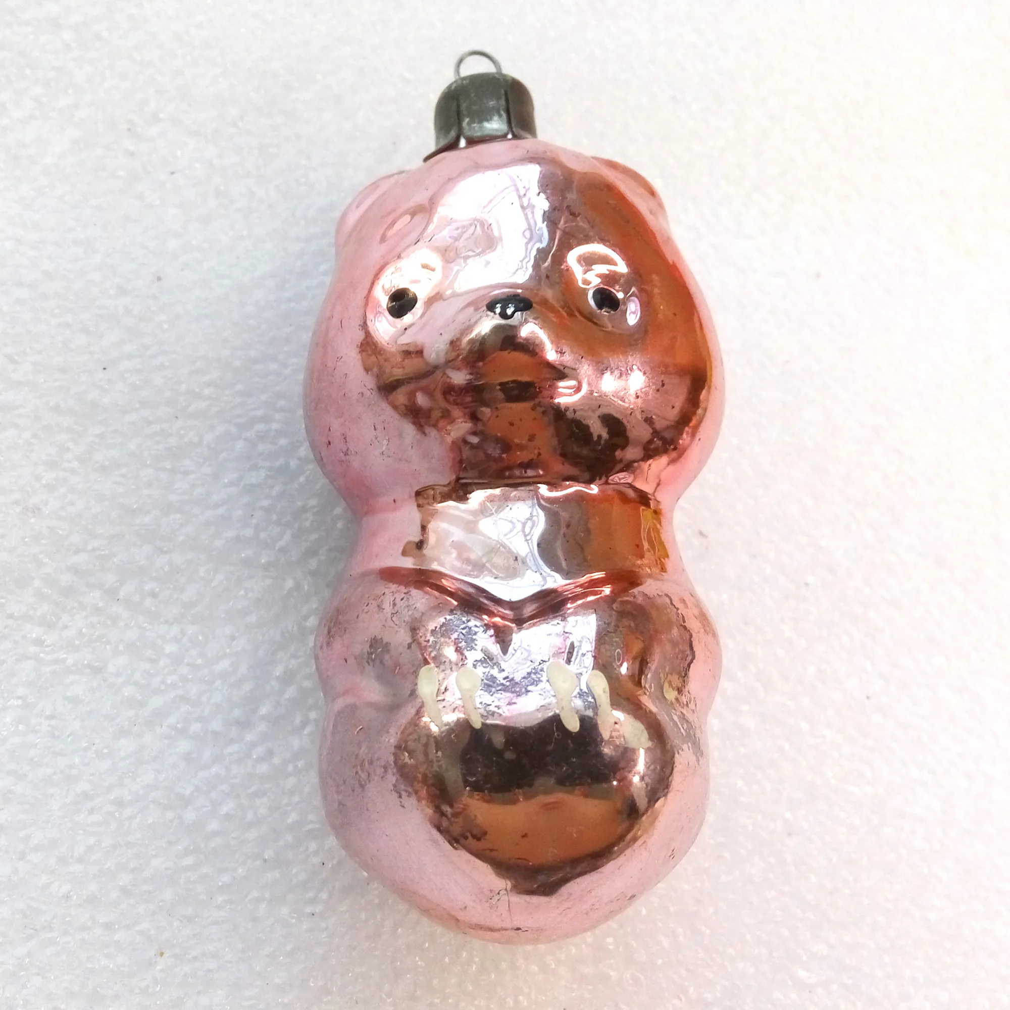 Antique Vintage Glass Christmas Ornament Toy Bear Cub