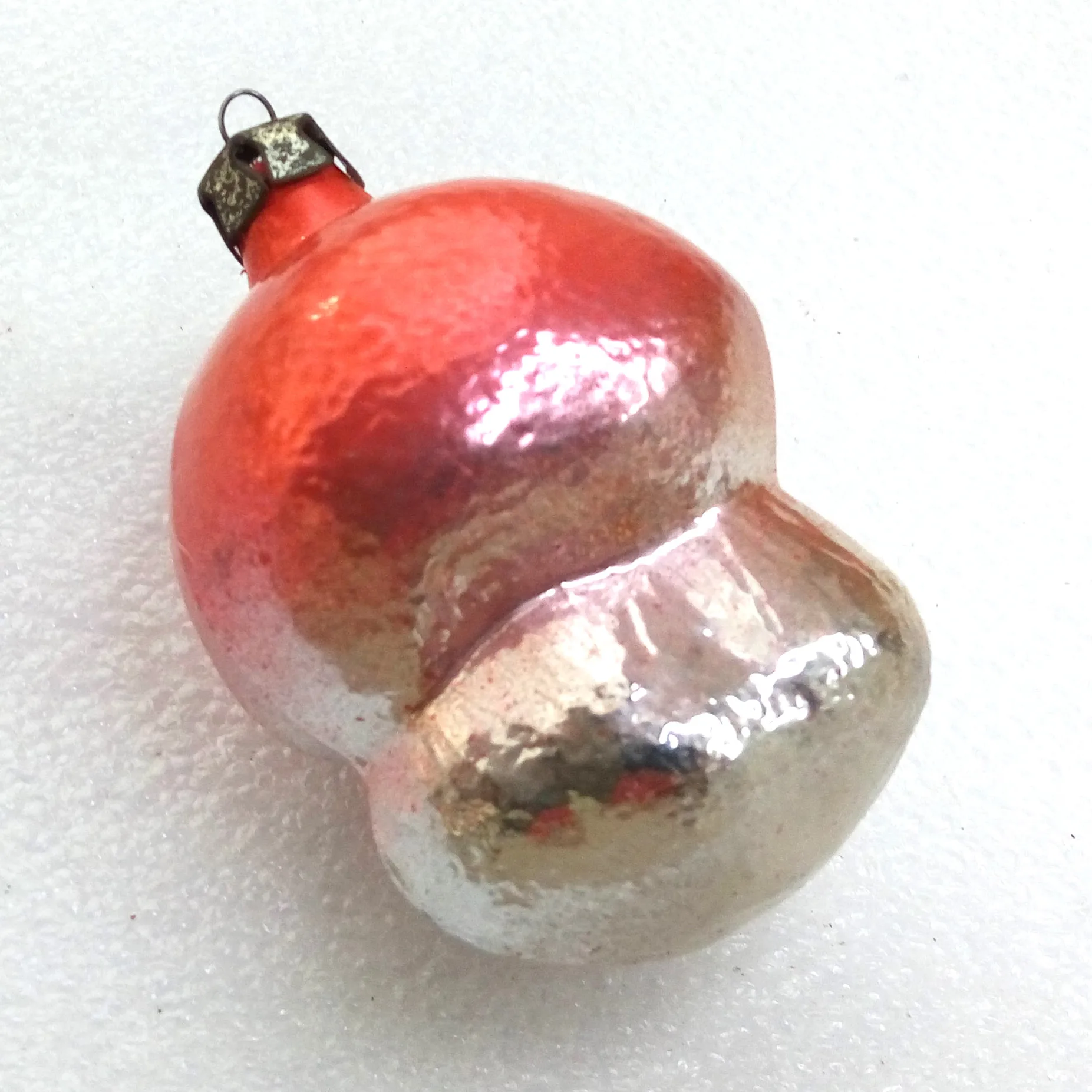 Old Antique Vintage Glass Christmas Ornament Mushroom