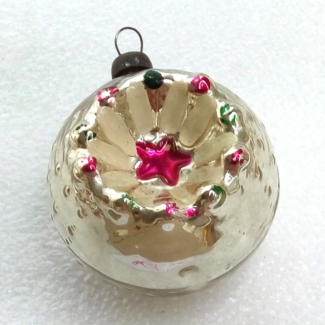Old Antique Vintage USSR Glass Christmas Ornament Star