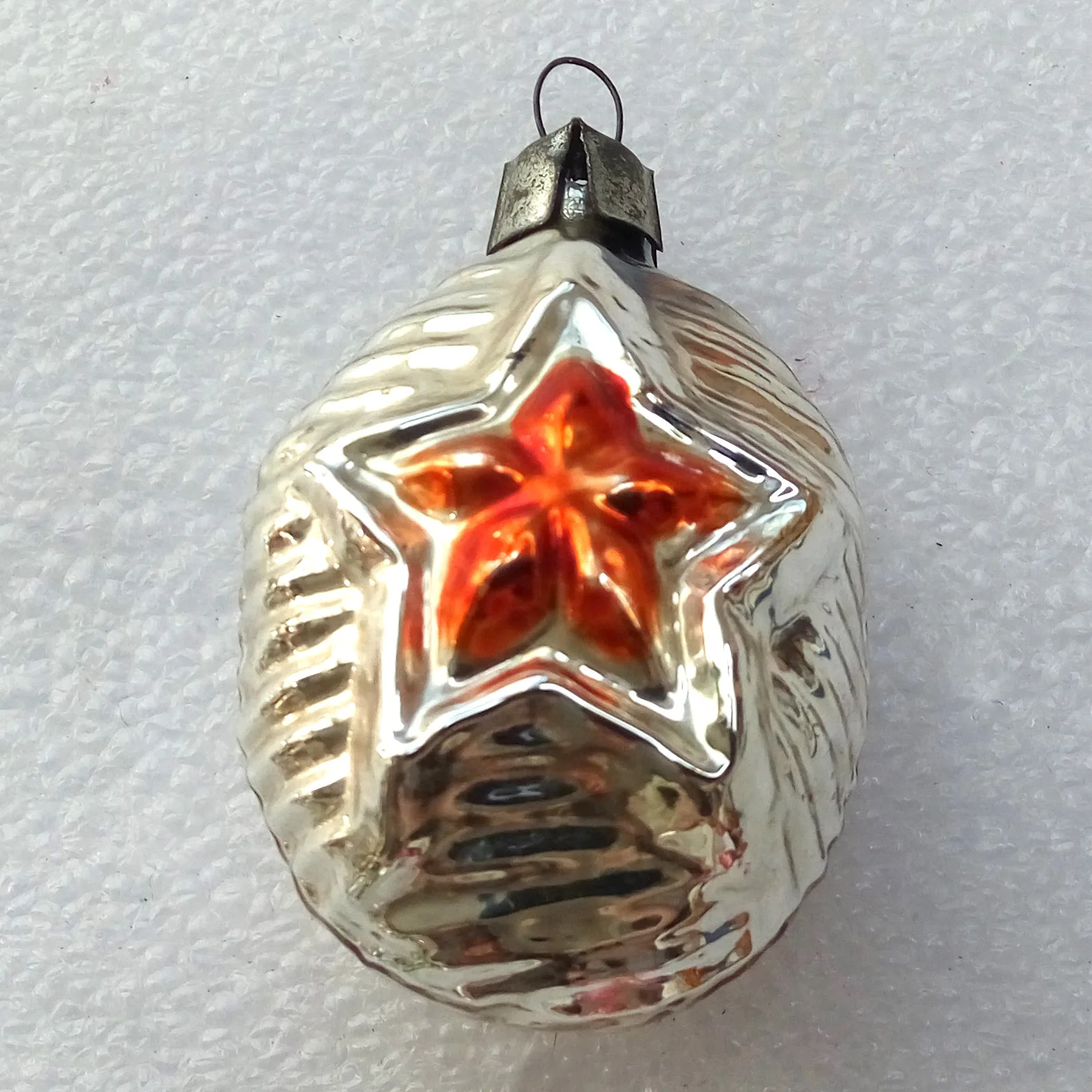 Old Antique Vintage USSR Glass Christmas Ornament Star