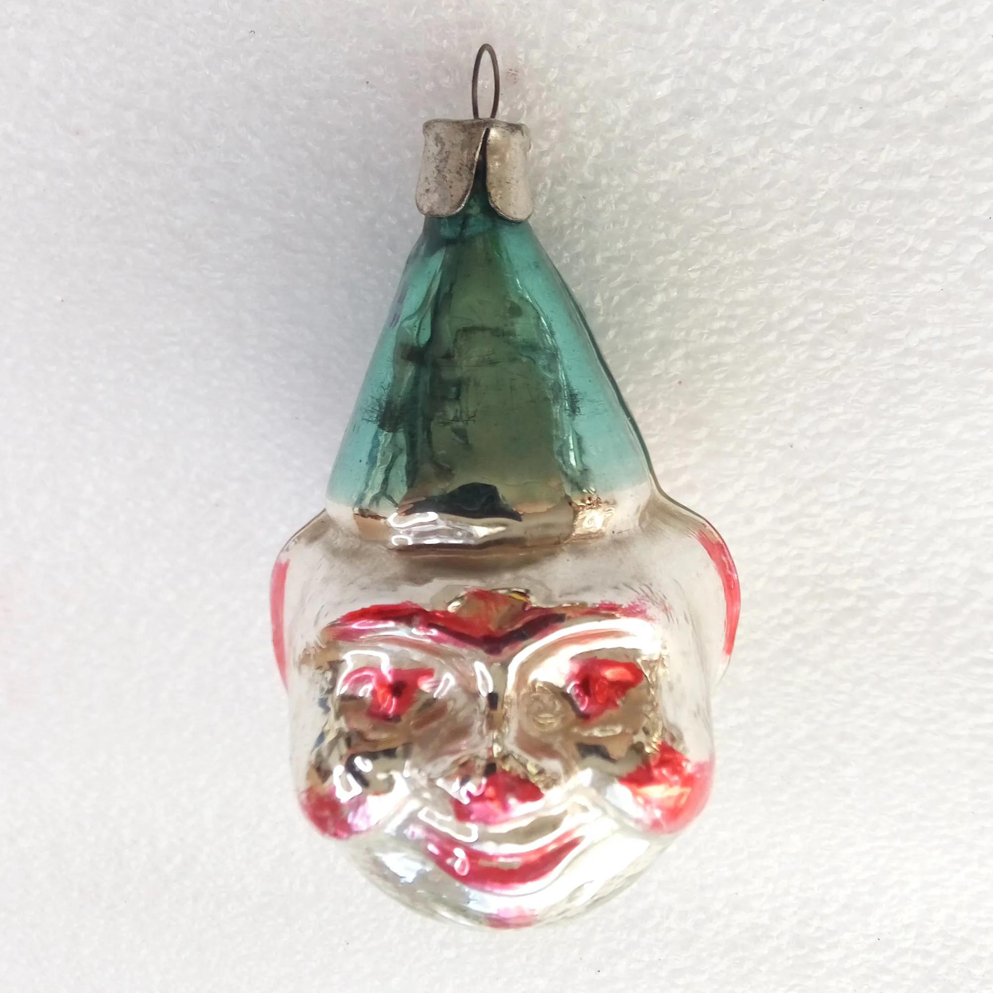 Old Antique Vintage Glass Christmas Ornament Clown