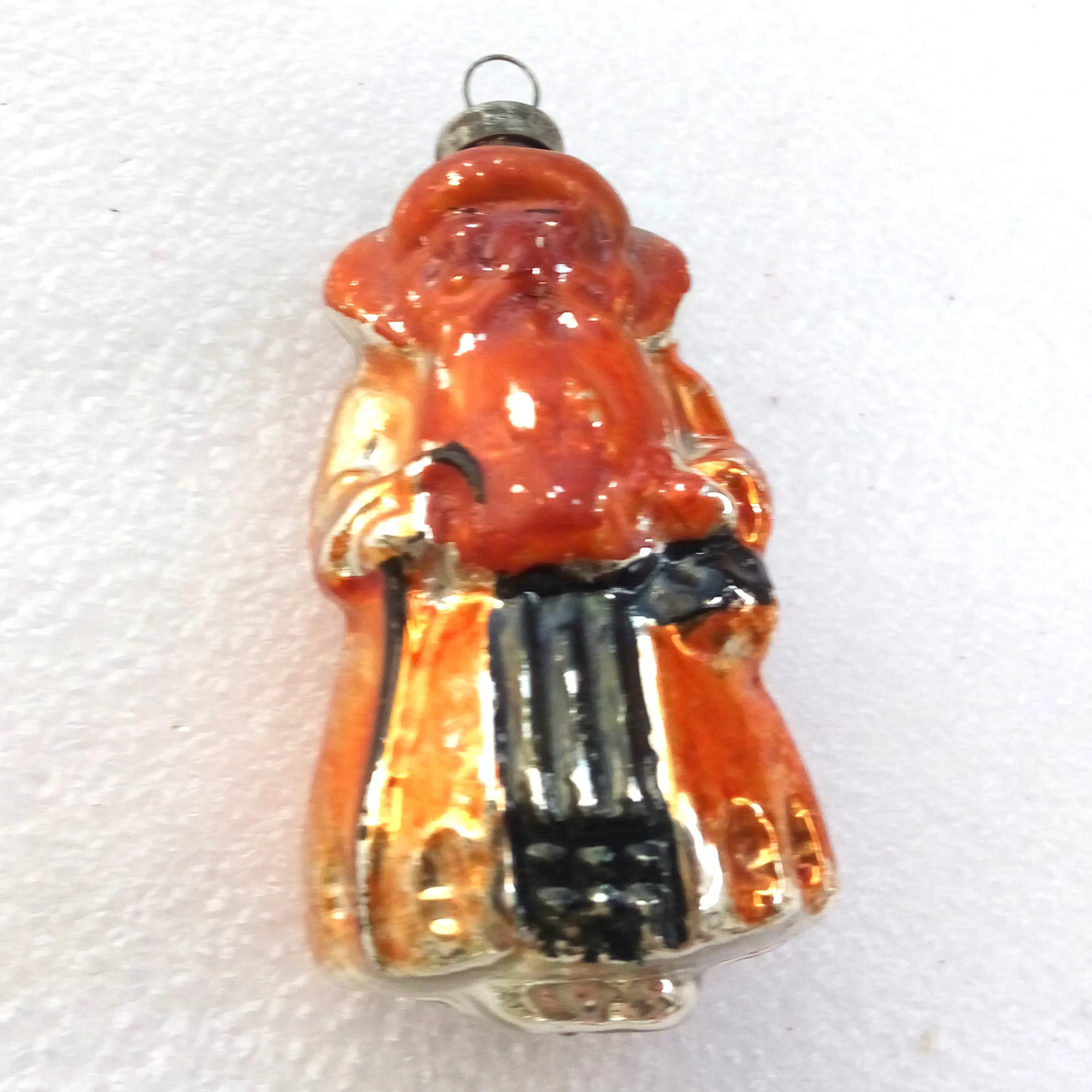 Old Antique Vintage USSR Glass Christmas Ornament Santa