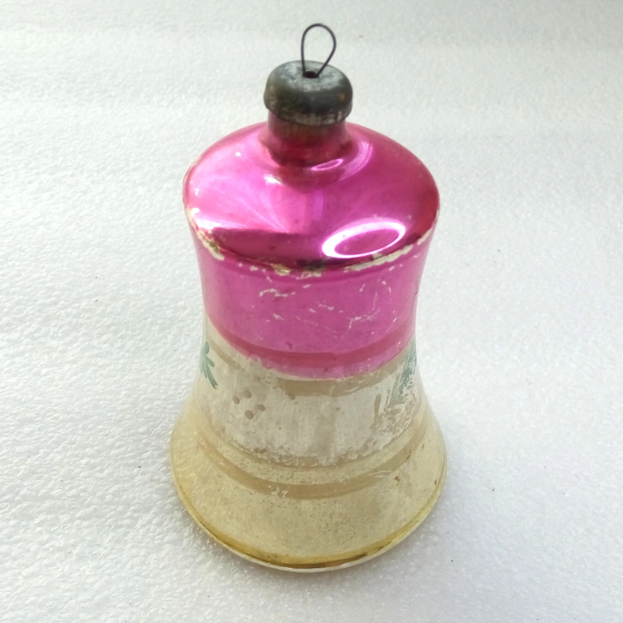 Old Antique Vintage USSR Glass Christmas Ornament Bell