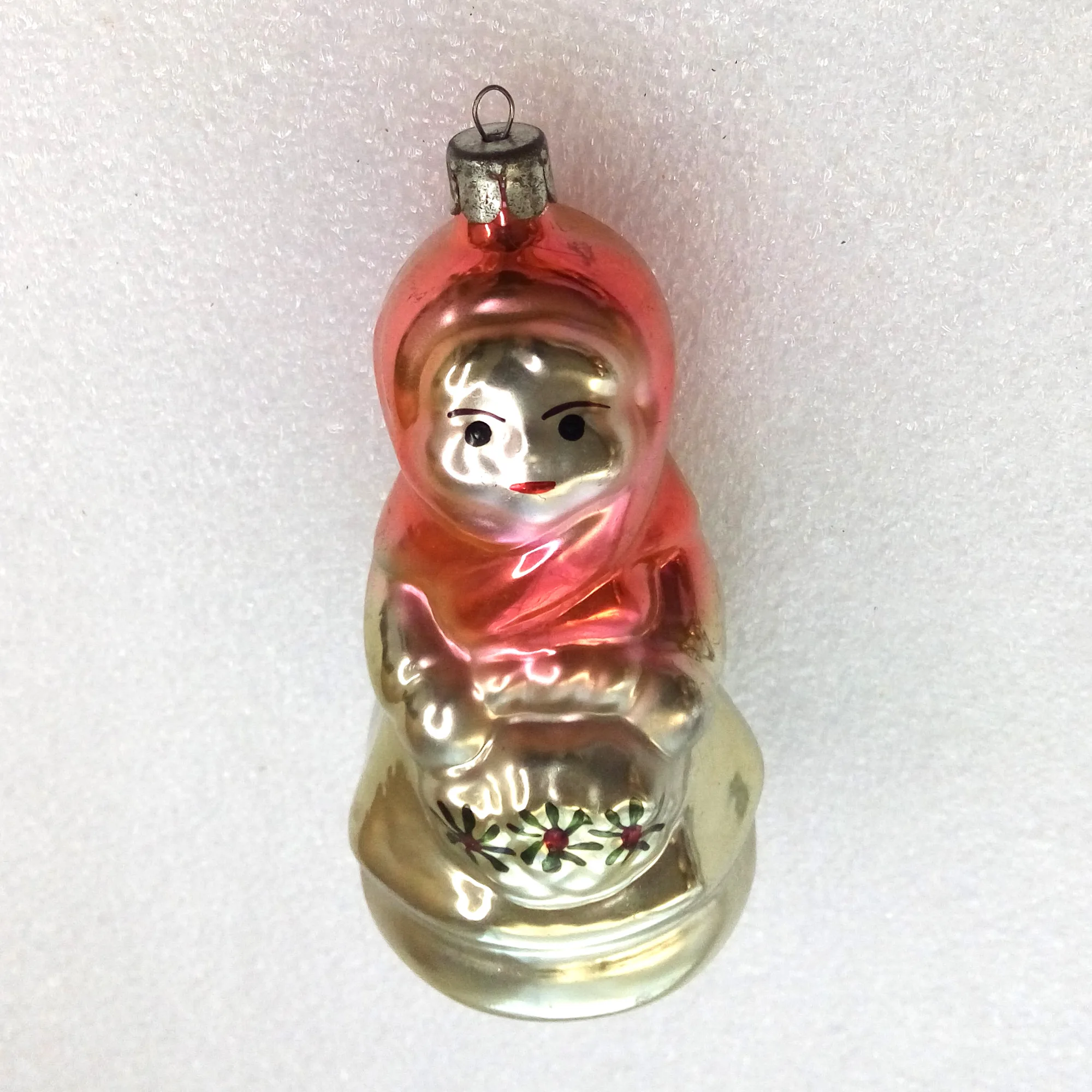 Old Antique Vintage Glass Christmas Ornaments Girl