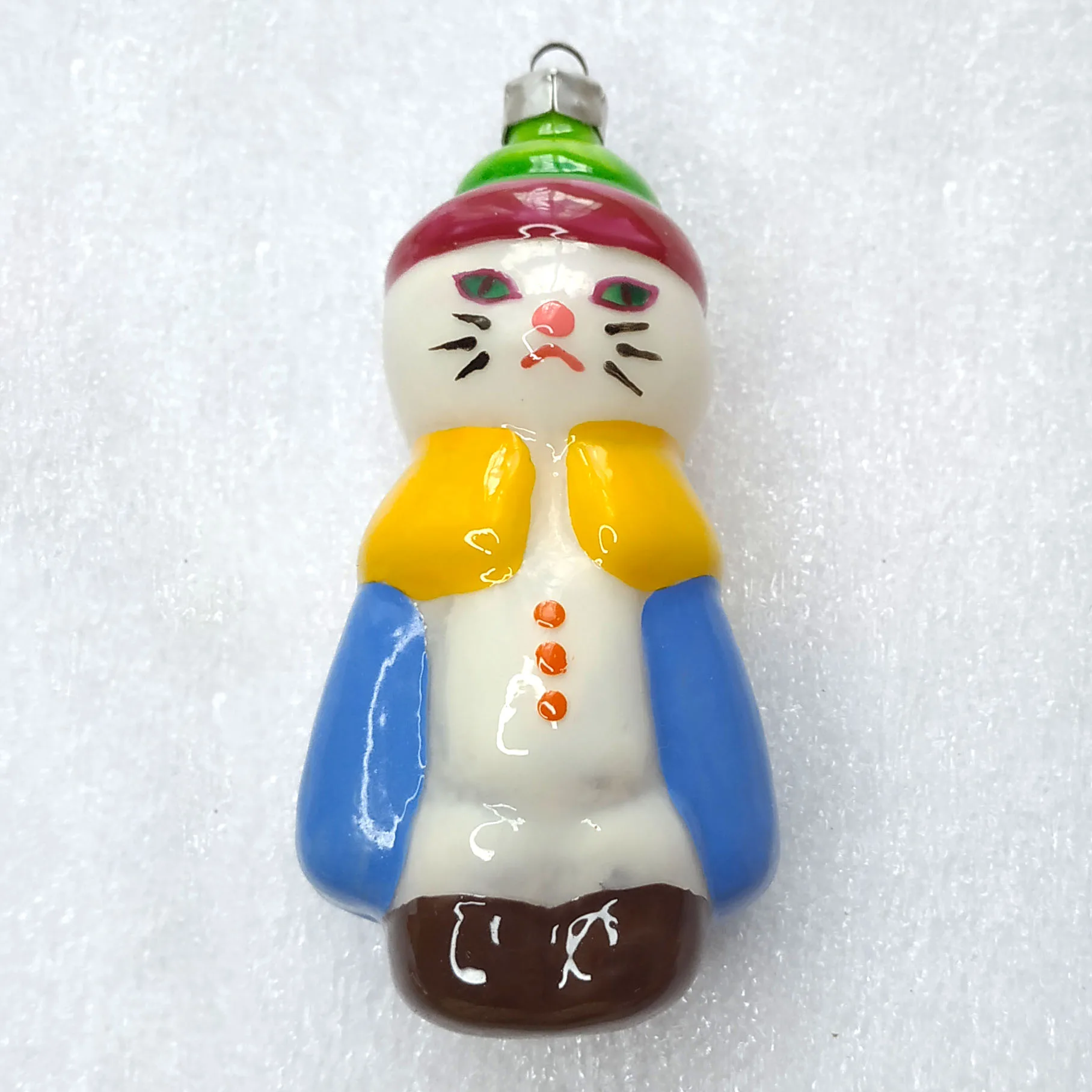 Unique Antique Vintage Russian Glass Christmas Ornament Decor Cat in Boots