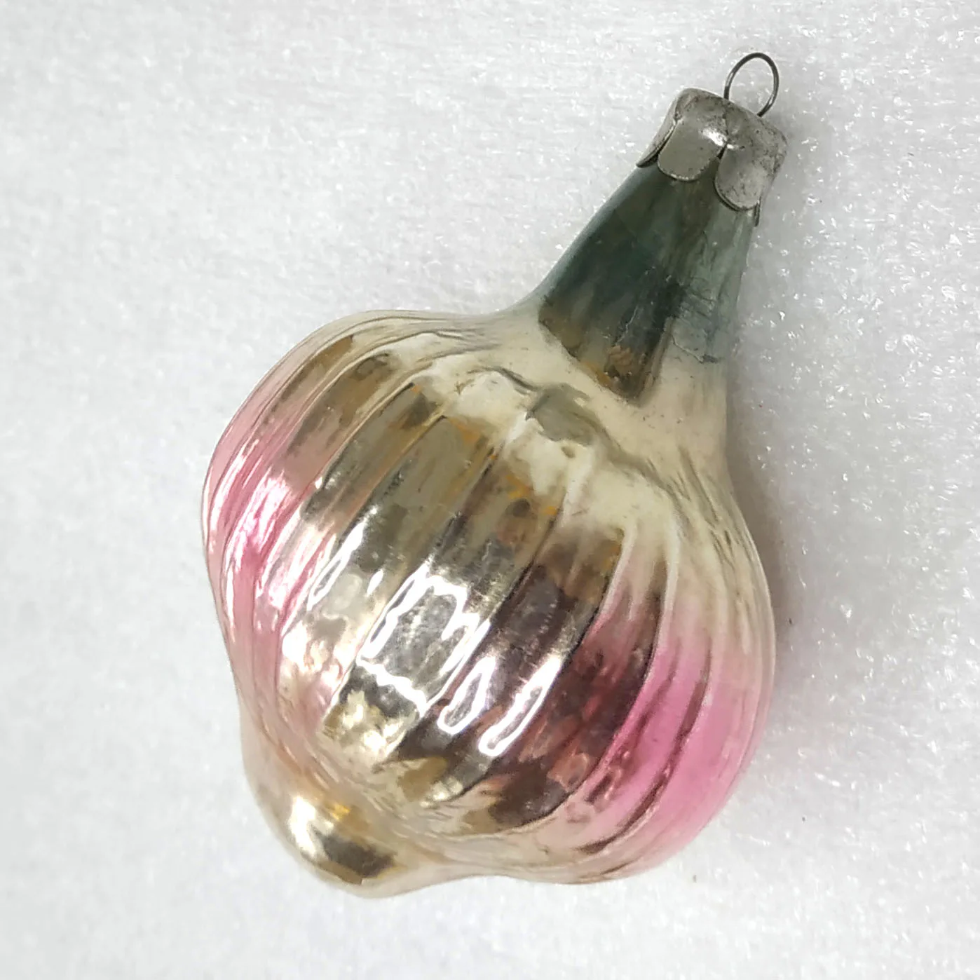 Antique Vintage USSR Glass Christmas Tree Ornament Onion