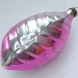 Antique Vintage Glass Christmas Ornament USSR Leaf