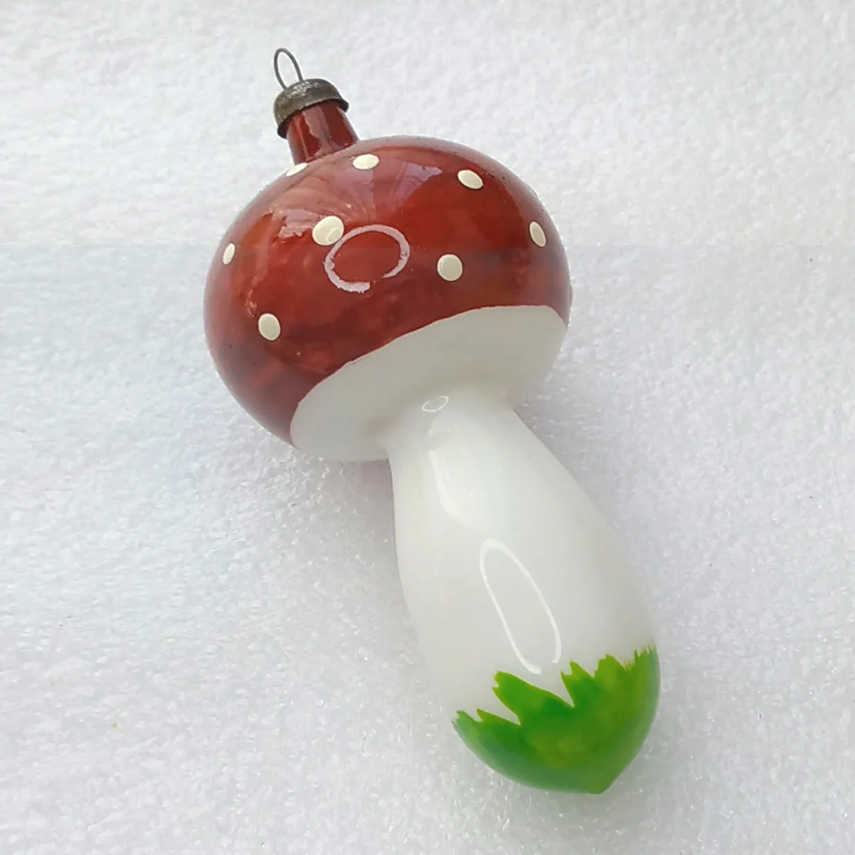 Antique Vintage Russian Glass Christmas Ornament Mushroom