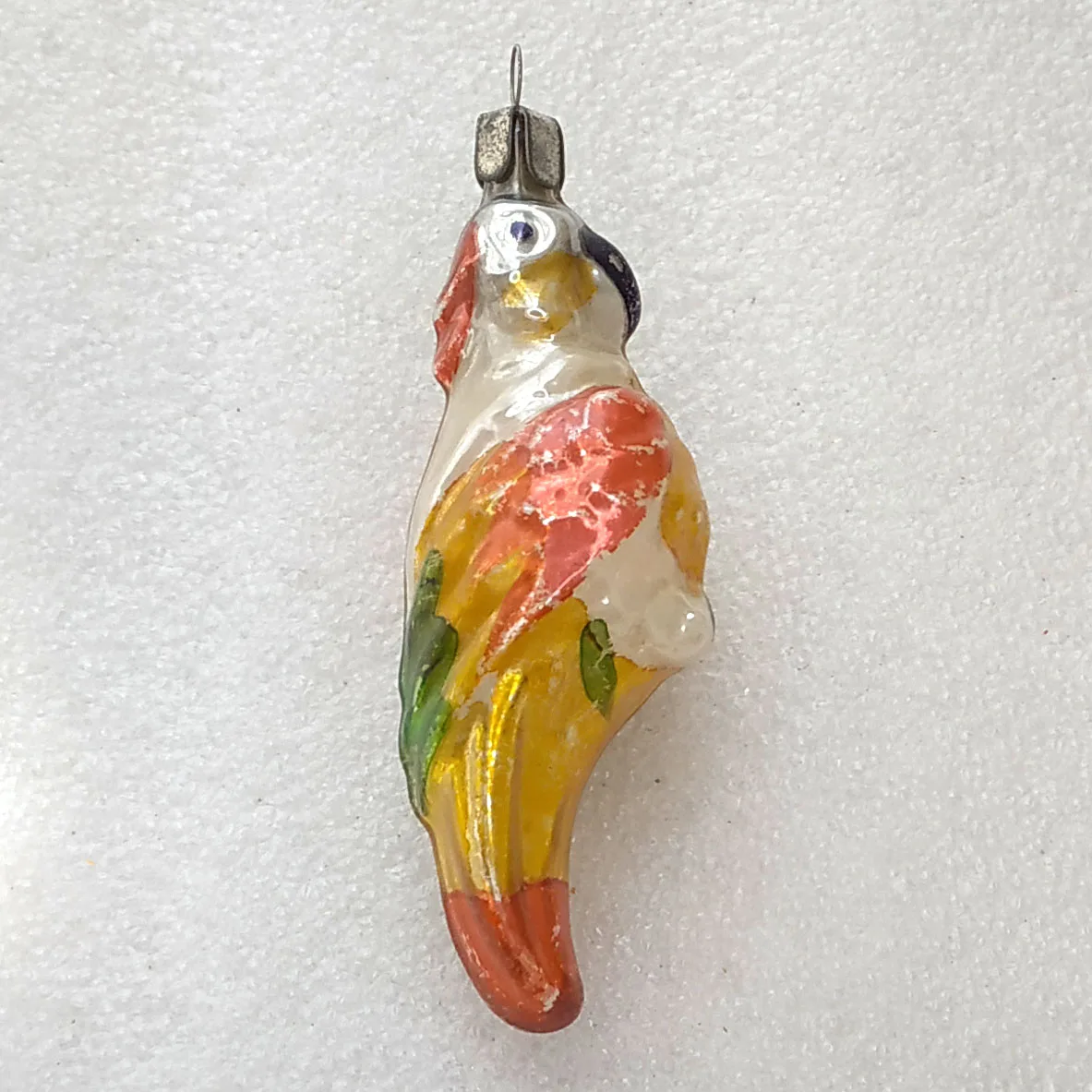 Antique Vintage USSR Glass Christmas Ornament Parrot