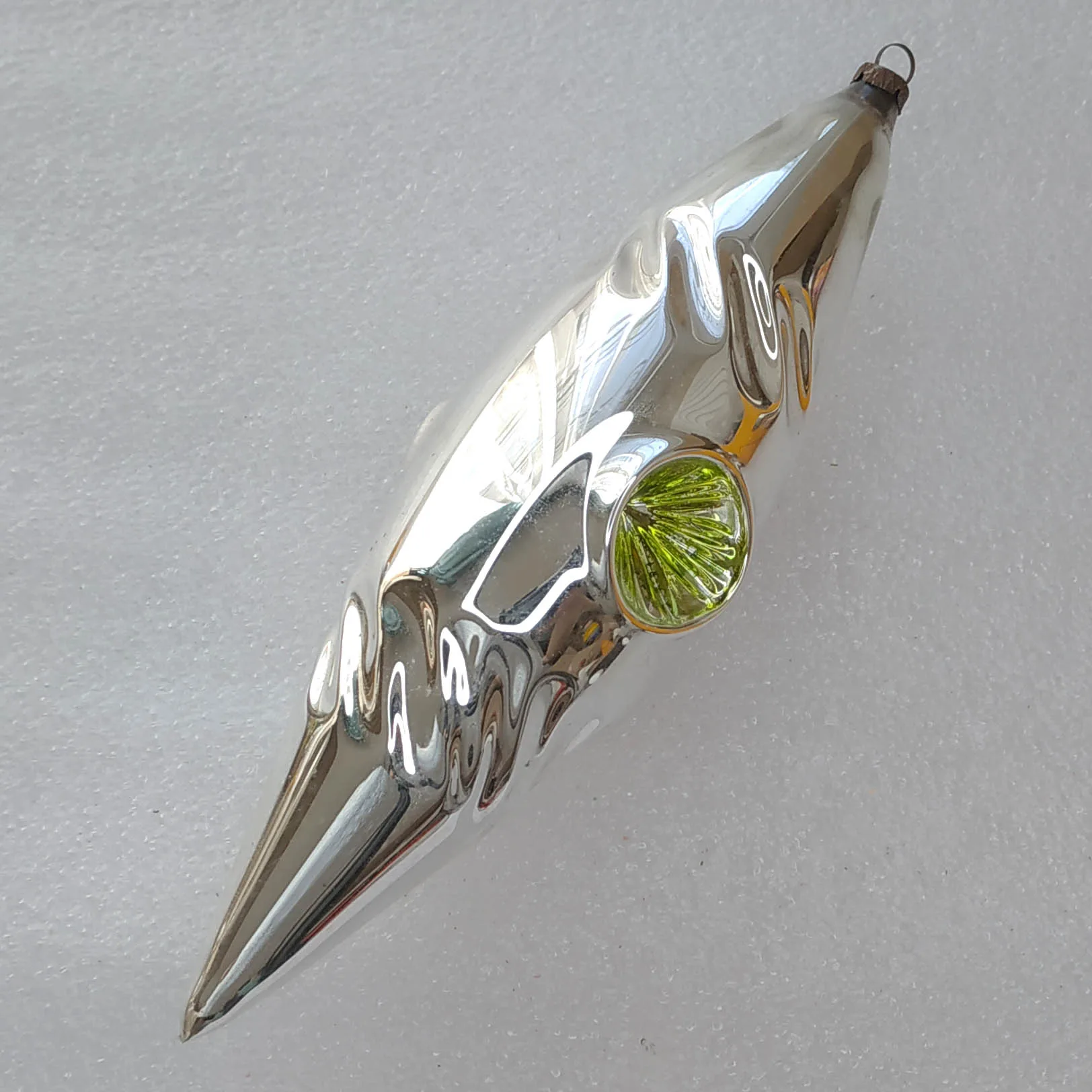 Antique Vintage Mercury Glass Christmas Ornament GDR Icicle