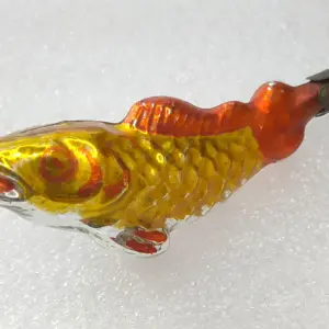 Antique Vintage Mercury Glass Christmas Ornament Gold Fish