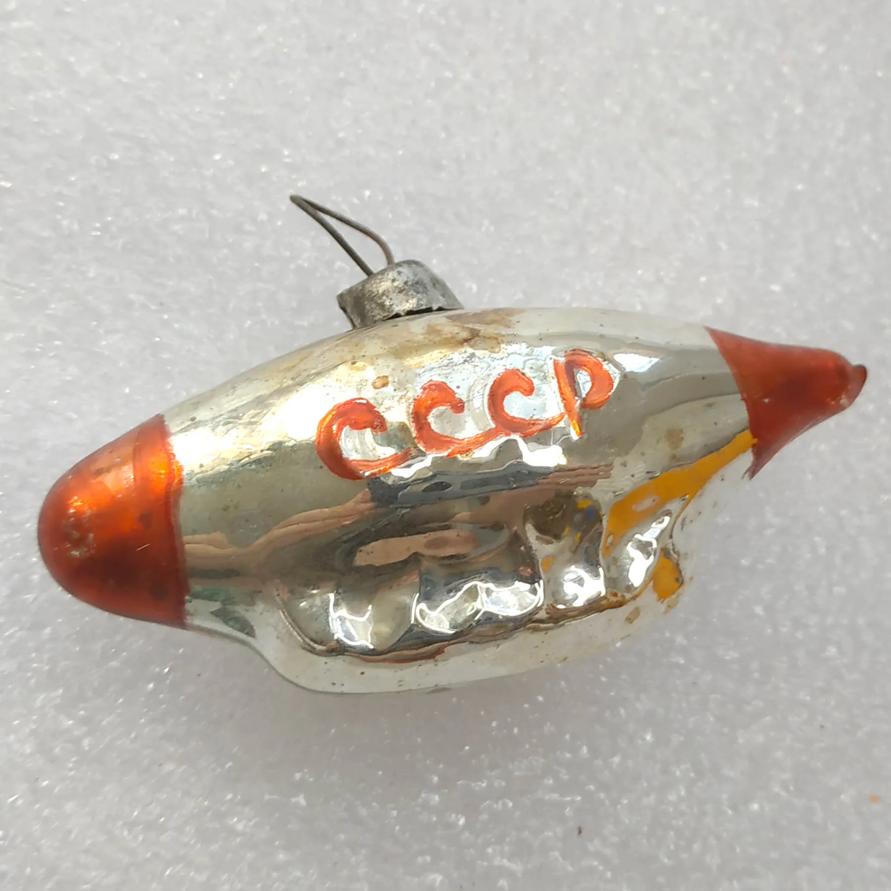 Antique Vintage Mercury Glass Christmas Ornament USSR Dirigible