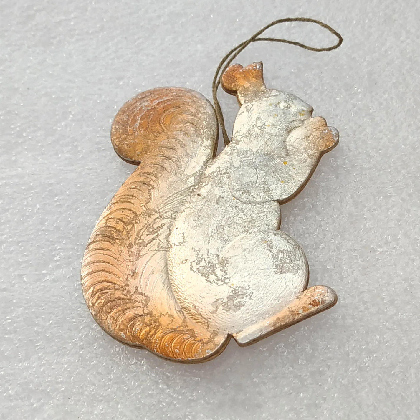 Antique Vintage Dresden Cardboard Christmas Ornament Squirrel