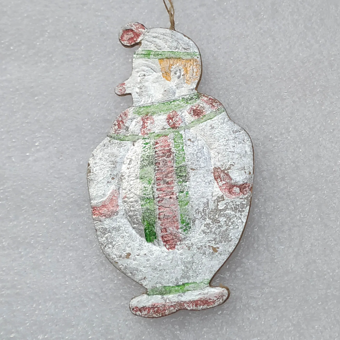 Antique Vintage Dresden Cardboard Christmas Ornament Clown