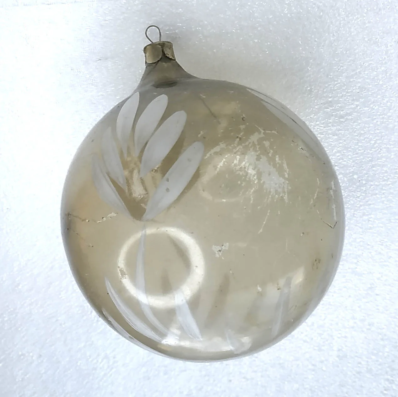 Vintage Glass Christmas Tree USSR Ornament Decor Antique Big Ball