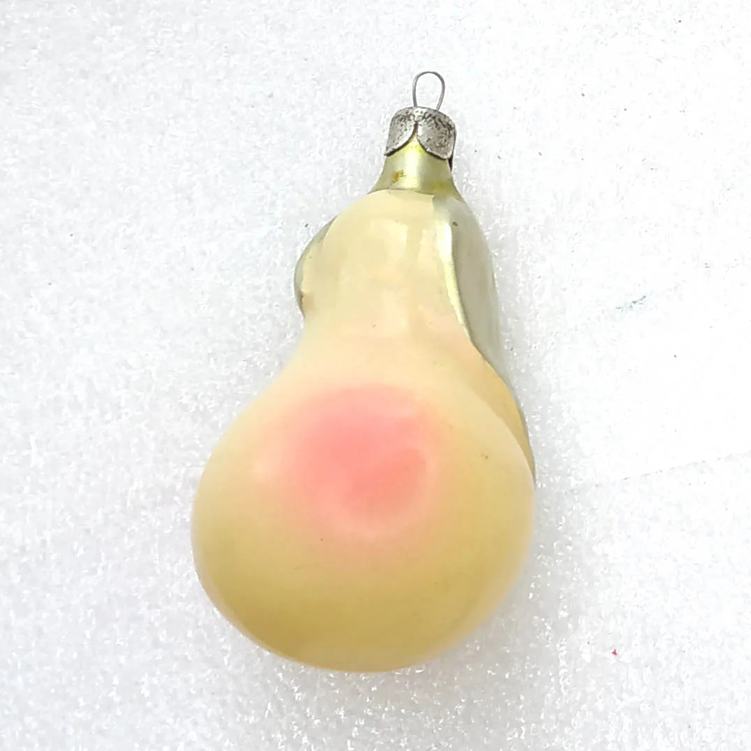 Vintage Glass Christmas Ornament Soviet Tree Antique Pear