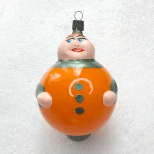 Vintage USSR Glass Christmas Ornament Antique Baba-Apple