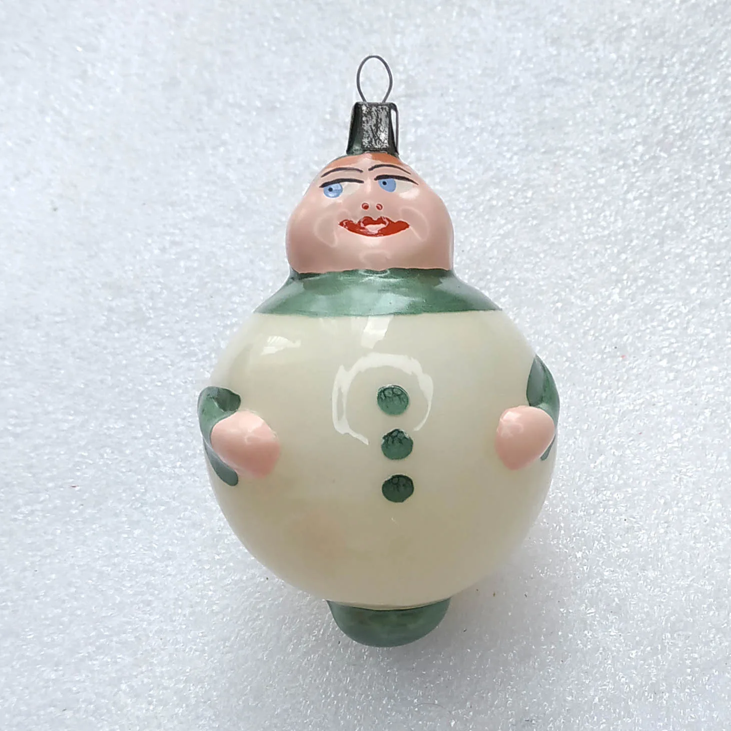 Vintage USSR Glass Christmas Ornament Antique Baba-Apple