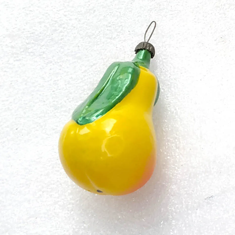 Vintage Glass Christmas Ornament Soviet Tree Antique Pear