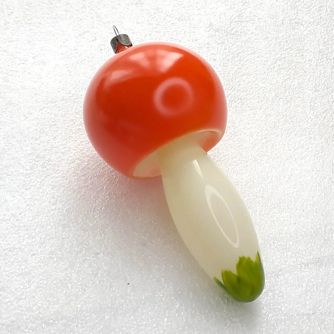 Vintage USSR Glass Christmas Ornament Antique Mushroom