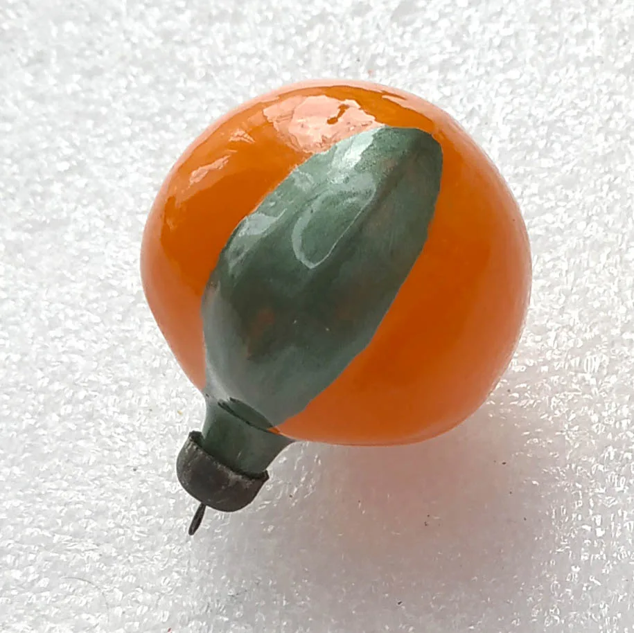 Vintage Glass Christmas Ornament Soviet Tree Antique Apricot