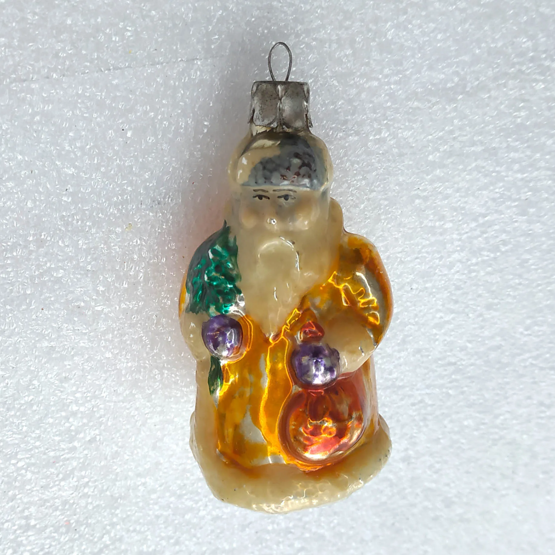 Vintage Mercury Glass Christmas USSR Ornament Tree Antique Santa
