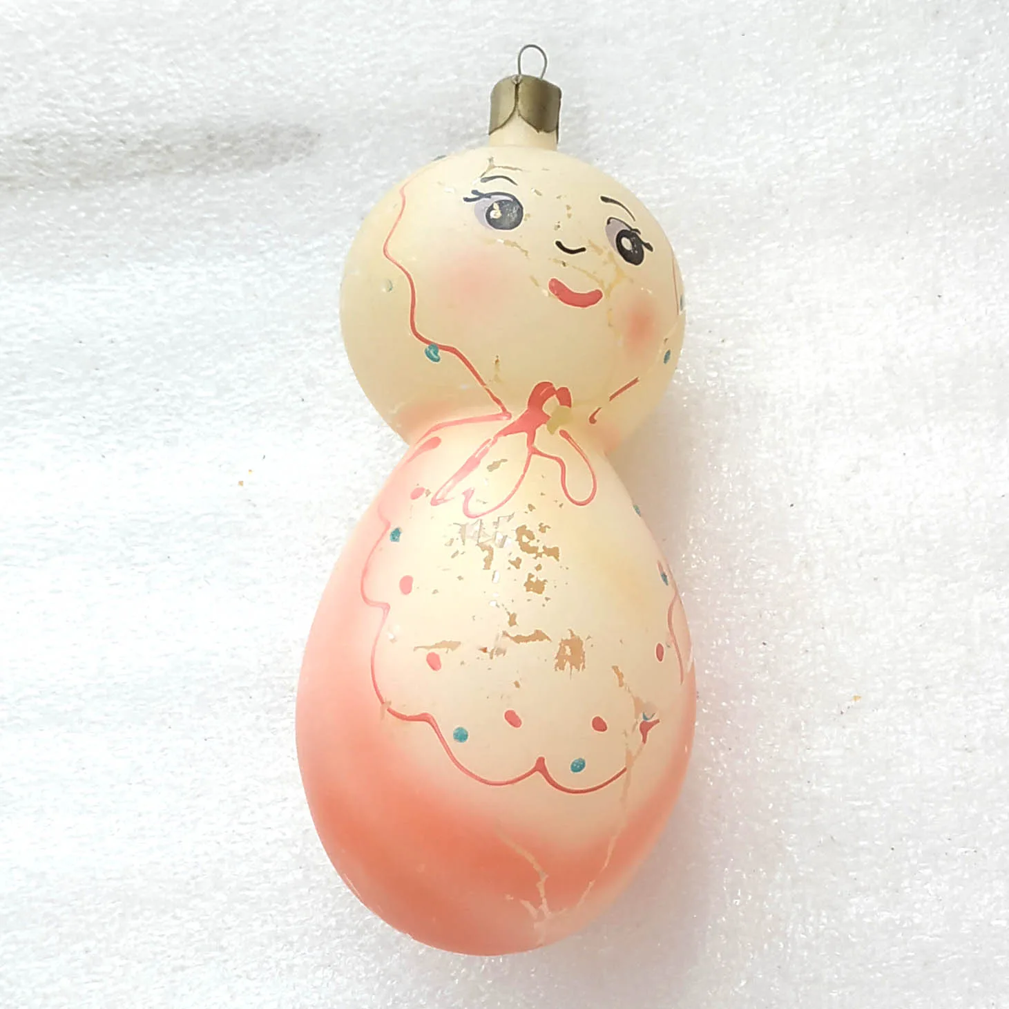 Vintage Christmas Ornament Glass Antique Tree USSR Big Doll