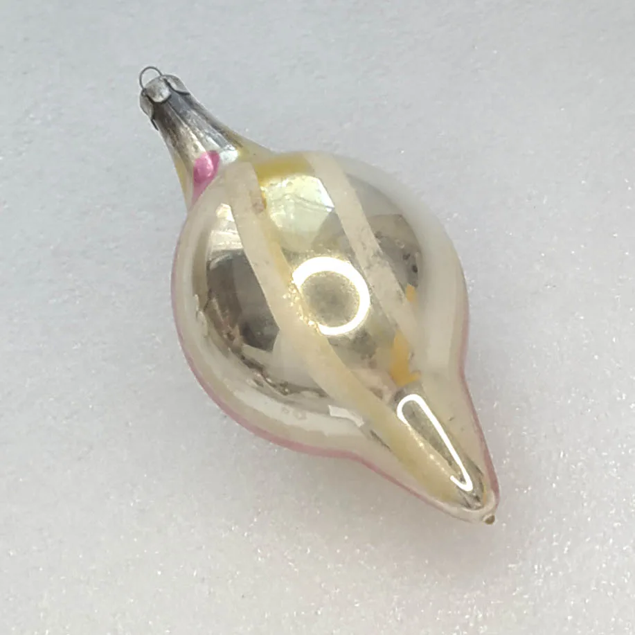 Vintage Christmas Ornament Silver Glass Antique USSR Icicle