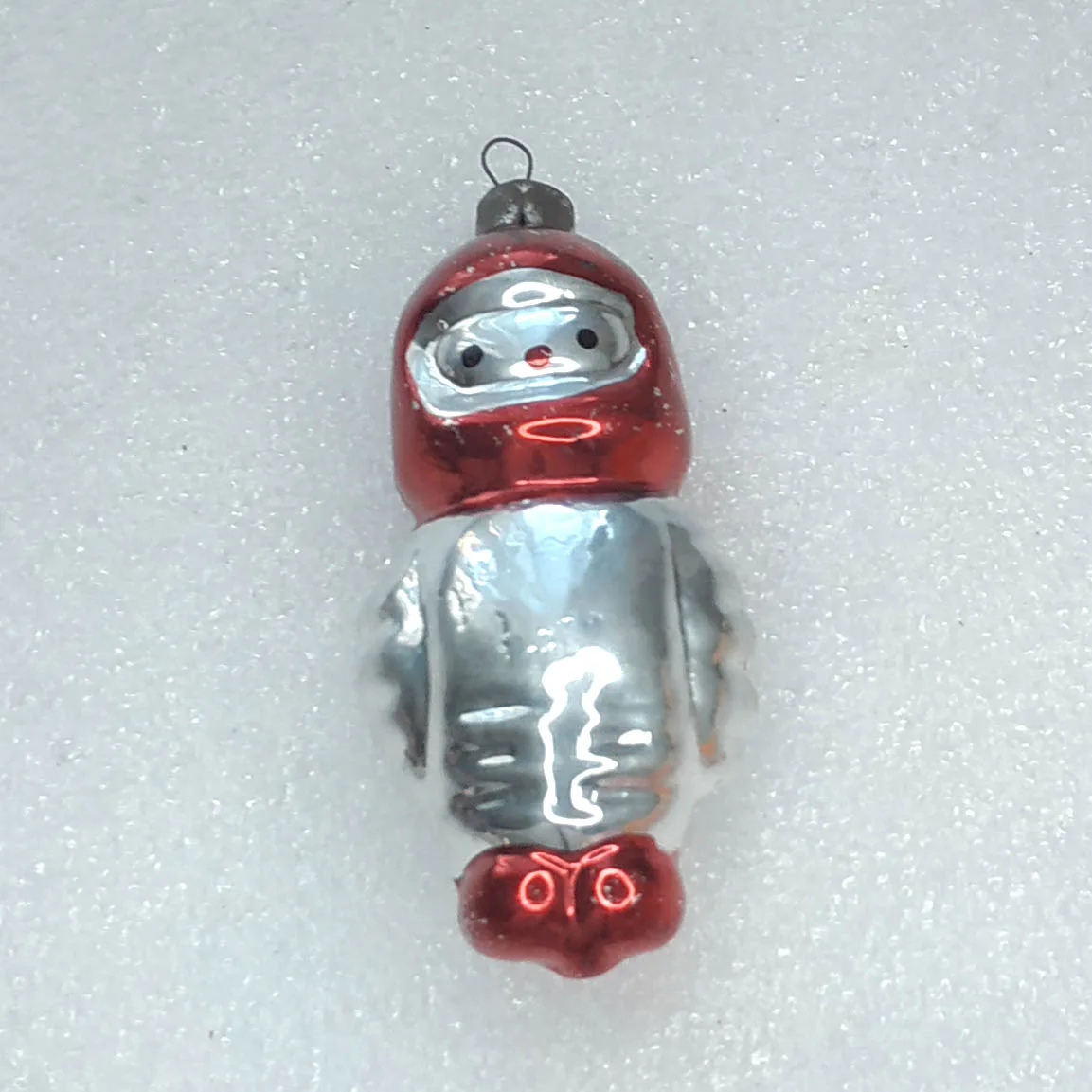 Vintage Christmas Ornament Silver Glass Antique USSR Astronaut