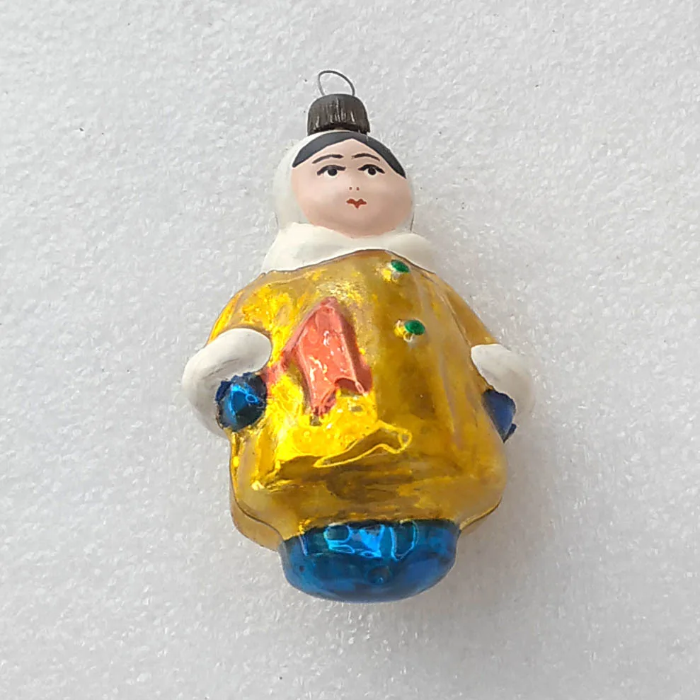 Vintage Christmas Ornament Mercury Glass Antique USSR Girl
