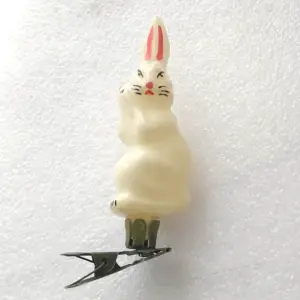 Vintage Glass Christmas Ornament Tree USSR Antique Bunny Hare