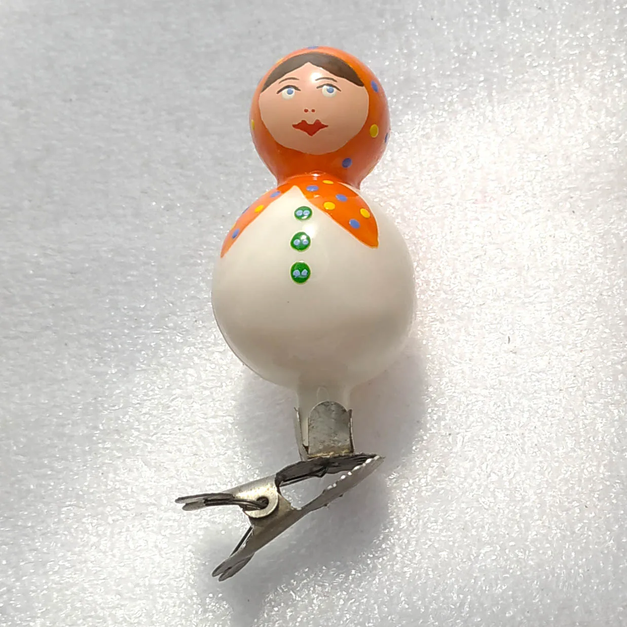 Vintage Christmas Ornament Glass Antique Tree USSR Nesting Doll