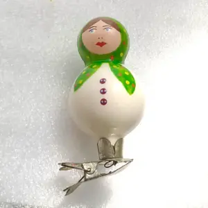 Vintage Christmas Ornament Glass Antique Tree USSR Nesting Doll