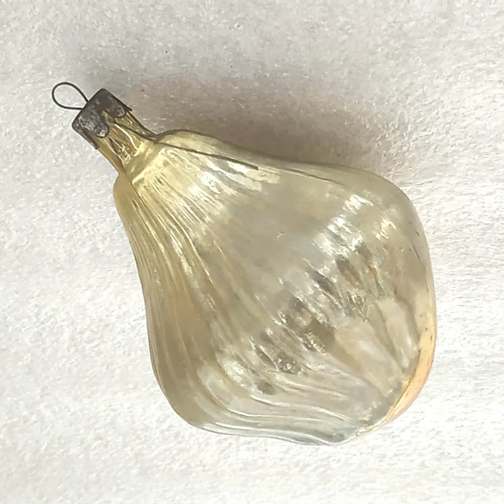 Vintage Christmas Silver Glass Ornaments Tree USSR Antique Decor Onion