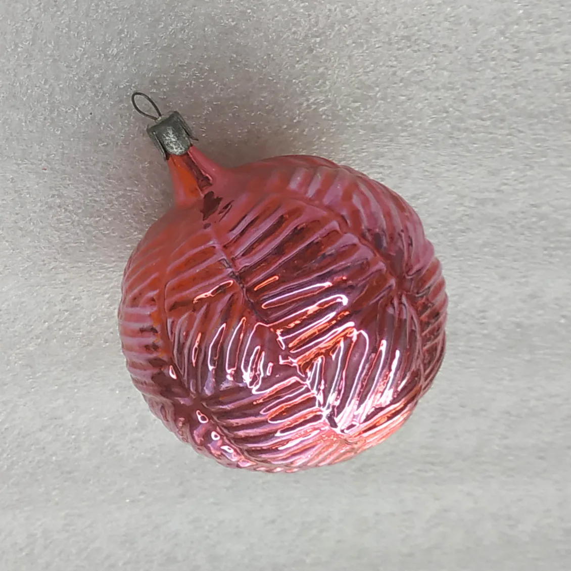 Vintage USSR Silver Glass Christmas Ornament Antique Decor Ball
