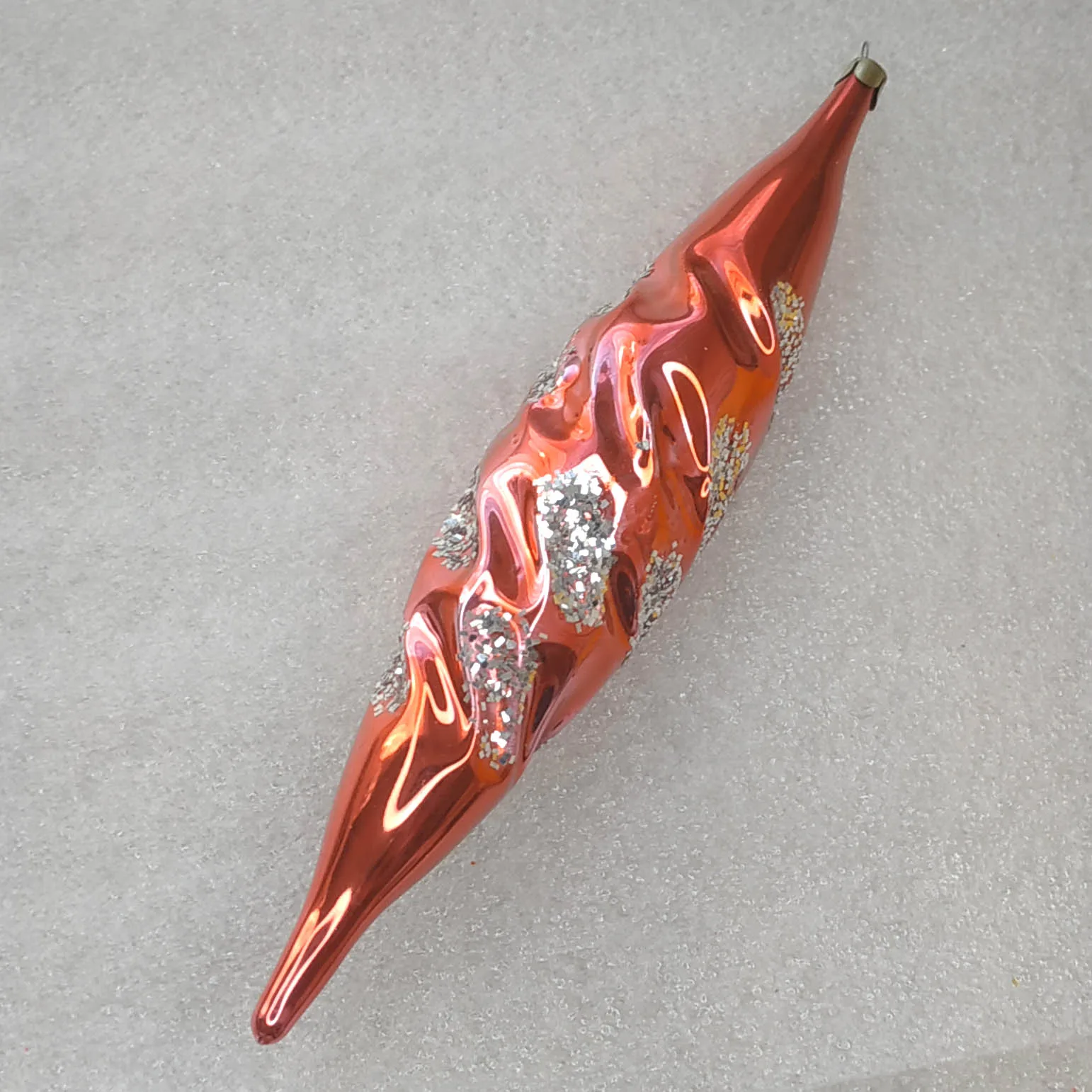 Vintage Christmas Silver Glass Ornament USSR Tree Antique Decor Icicle