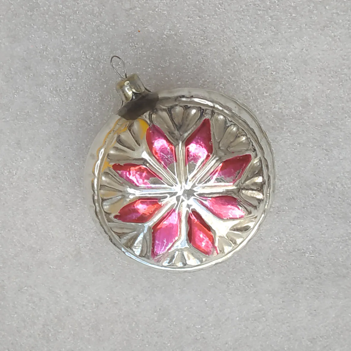 Vintage Christmas Mercury Glass Ornament USSR Antique Decor Tree Snowflake