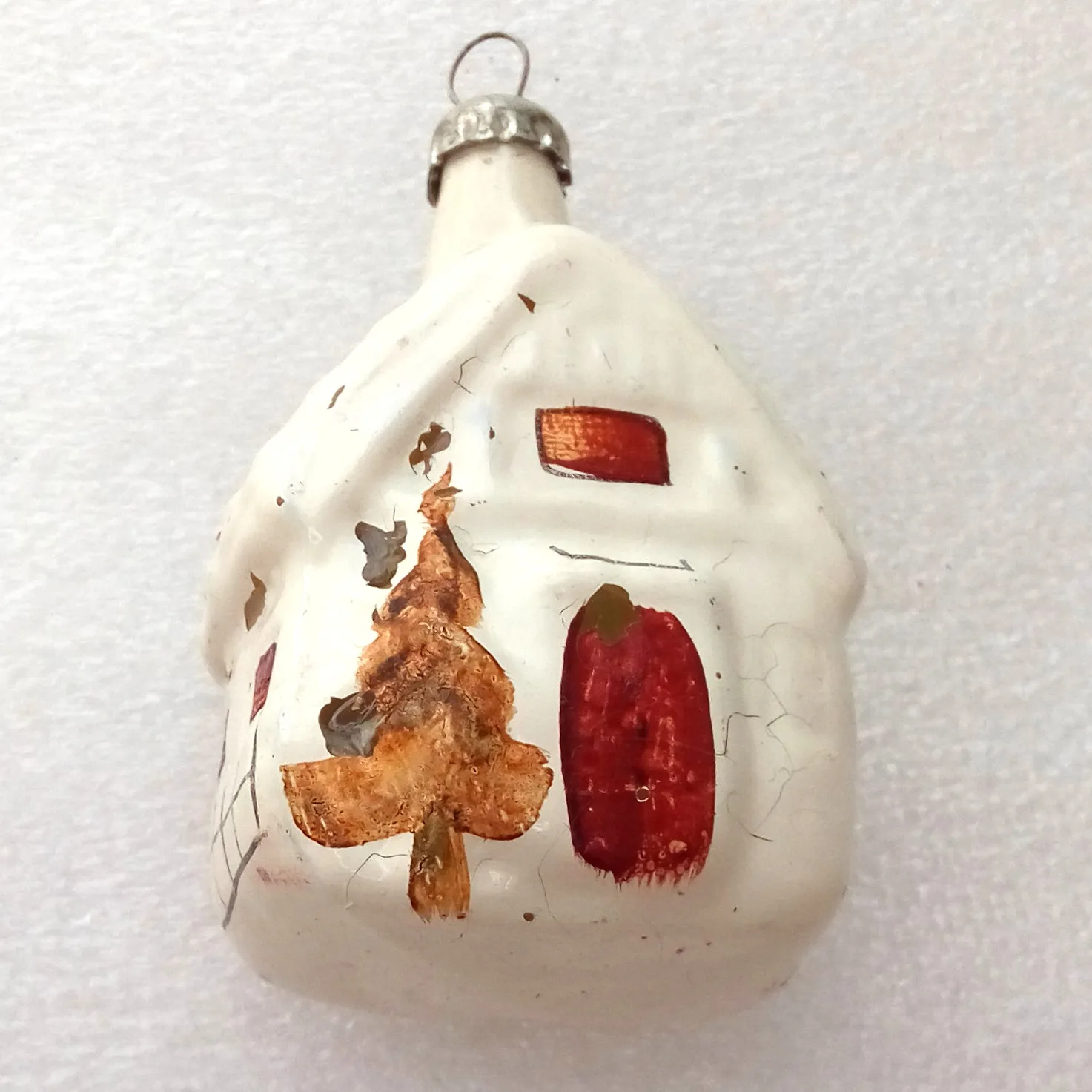 Vintage Glass Christmas Ornament House