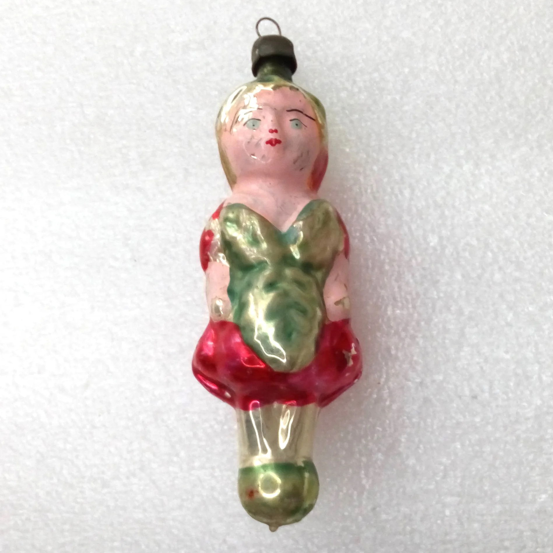 Vintage Glass Christmas Tree Ornament Cherry Girl